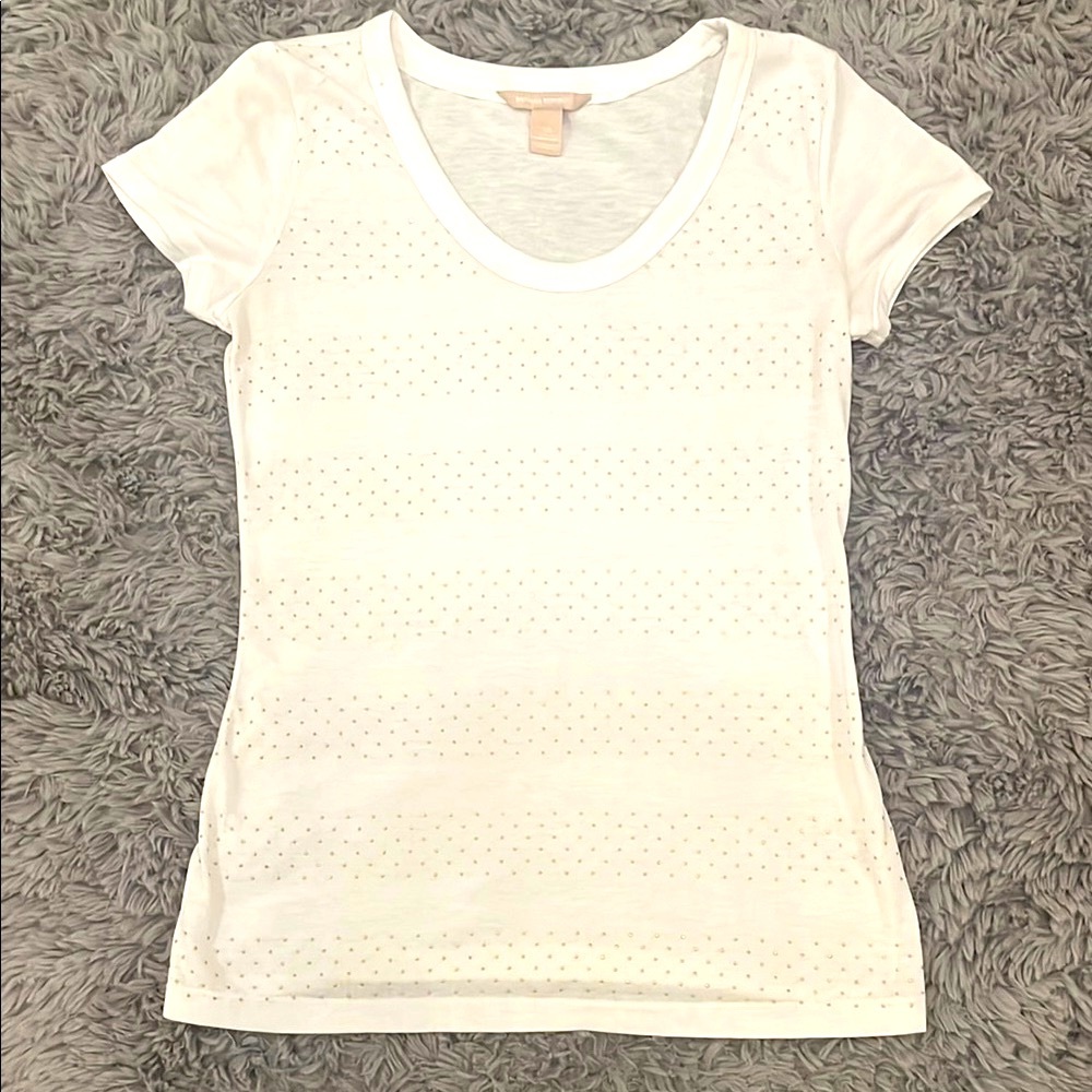 Banana Republic White Fitted Short Sleeve Tee